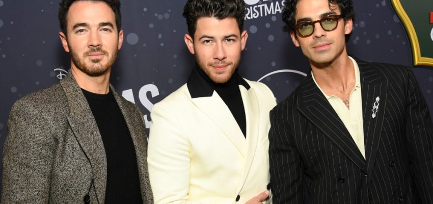 Kevin Jonas, Nick Jonas and Joe Jonas at Disney+'s "A Very Jonas Christmas Movie" World Premiere held at New York City Center on November 10, 2025 in New York, New York. (Photo by Kristina Bumphrey/Variety via Getty Images)