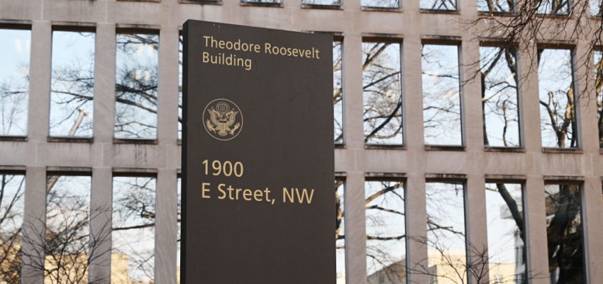 A February 4, 2025 photo shows the Office of Personnel Management (OPM) in Washington, DC. The OPM serves as the human resources department for federal workers. (Photo by Mandel NGAN / AFP) (Photo by MANDEL NGAN/AFP via Getty Images)