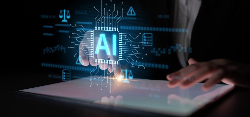 Ai,Circuit,Microchip,With,Glowing,Blue,Lines,,Surrounded,By,Legal